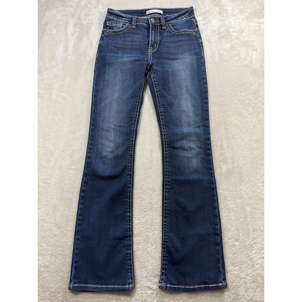 Kancan Womens Bootcut Stretch Blue Denim Jeans 26 Meas: 27x30